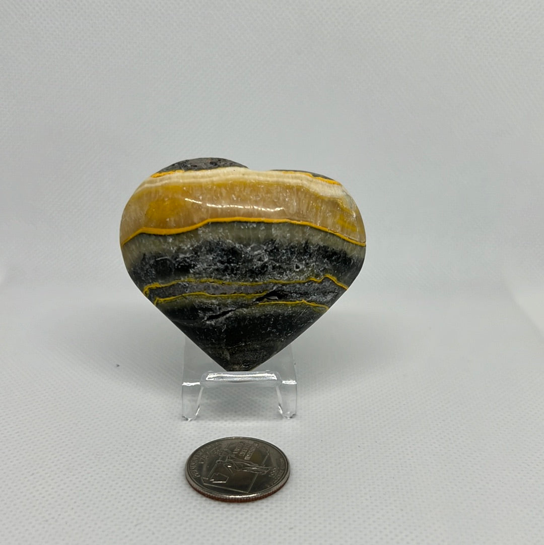 Bumblebee Jasper Heart Shape