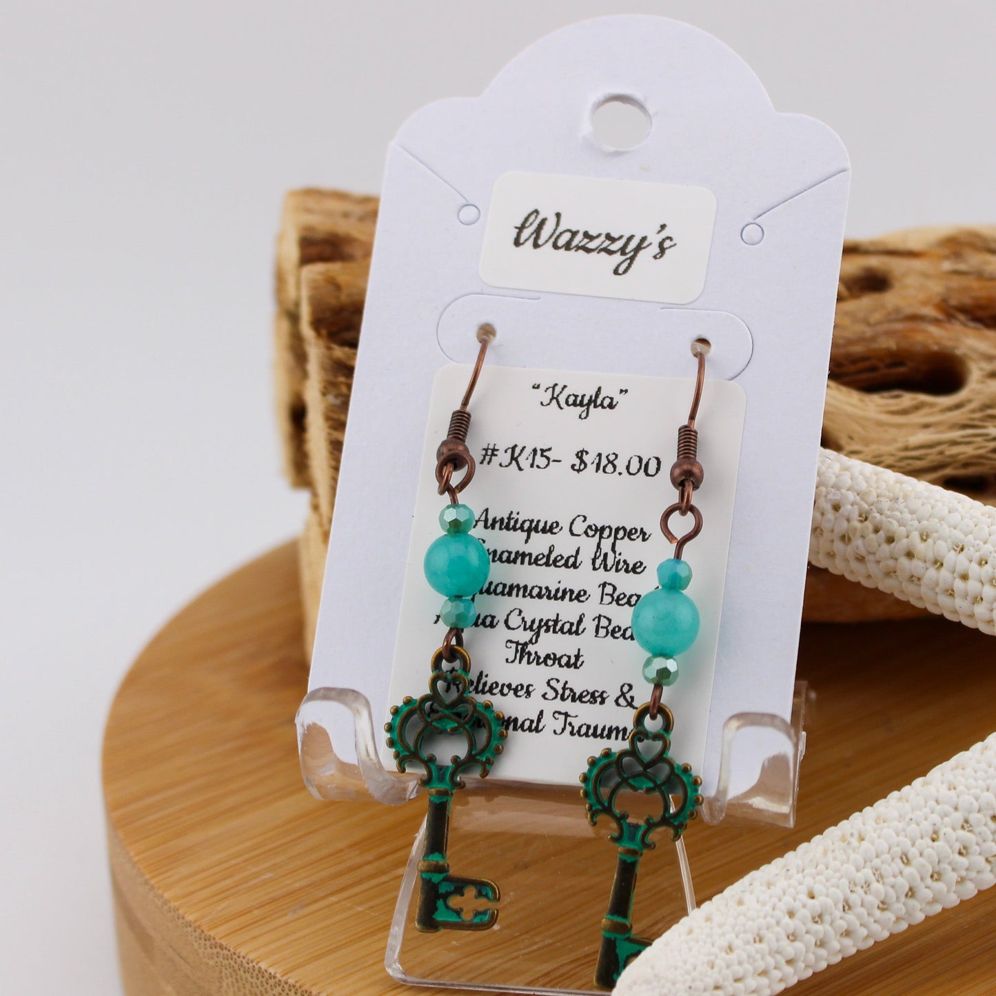 Amazonite Key Earrings "Kayla"