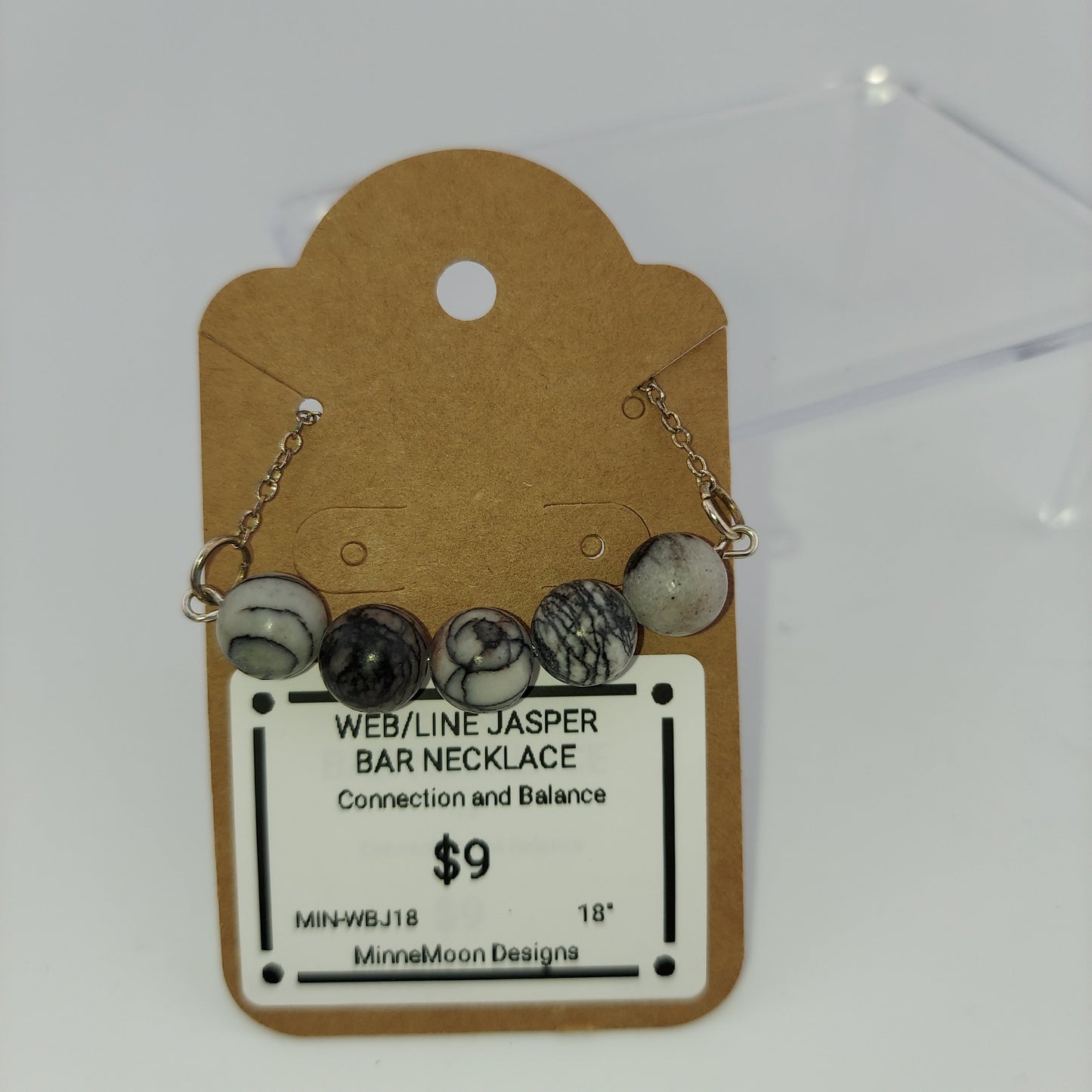 Line Jasper Bar Necklace - 18" chain