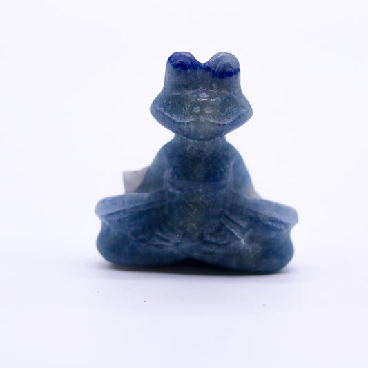 Blue Aventurine Meditating Frog