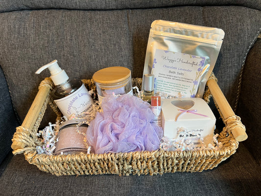 Chocolate Lavender Bath and Body Gift Basket