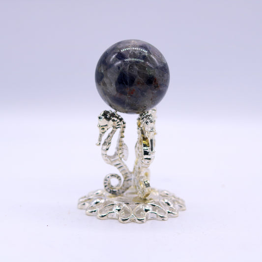 Silver Seahorse Sphere Holder