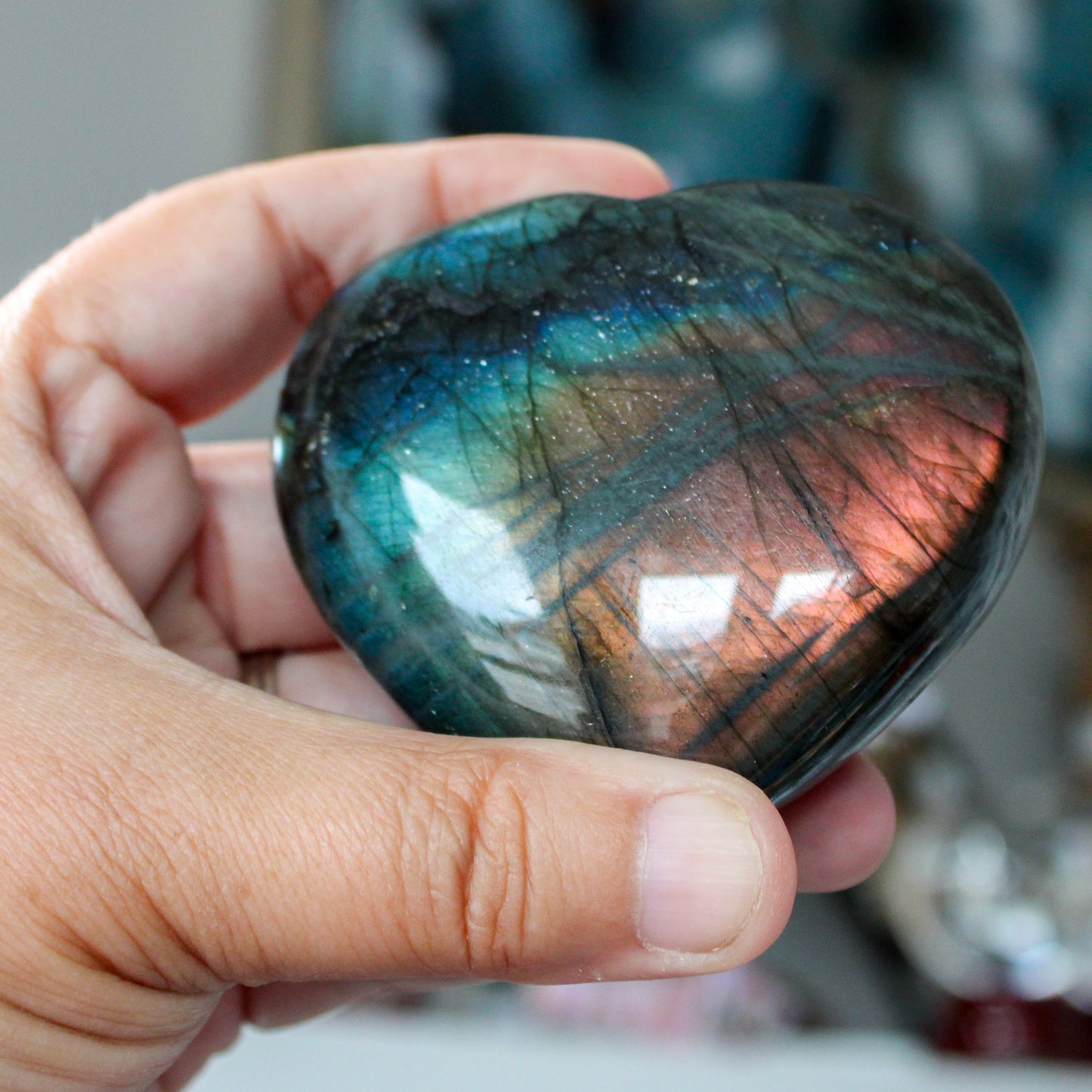 Labradorite Heart