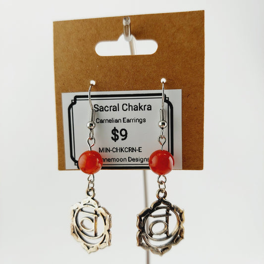 Sacral Chakra Earrings-Carnelian