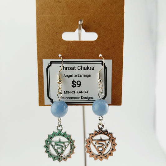 Throat Chakra Earrings-Angelite