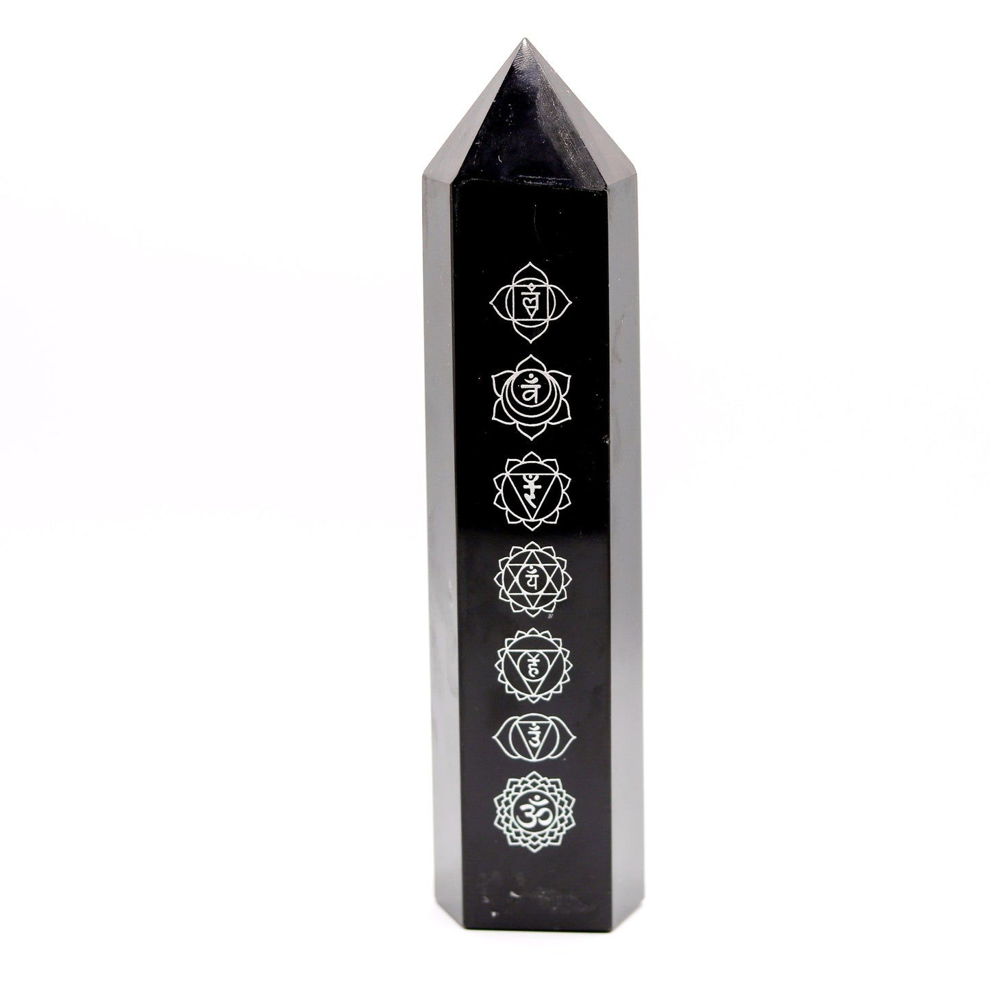 Black Obsidian Chakra Tower