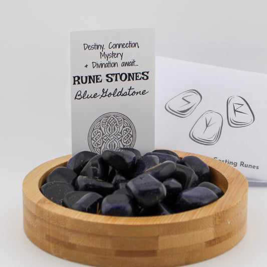 Blue Goldstone Rune Stones