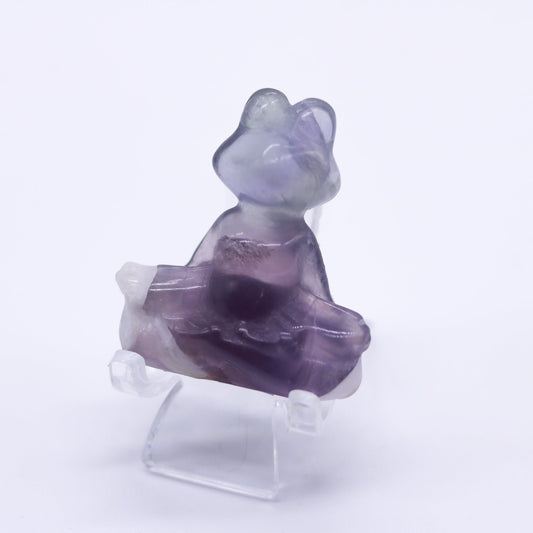 Fluorite Meditating Frog