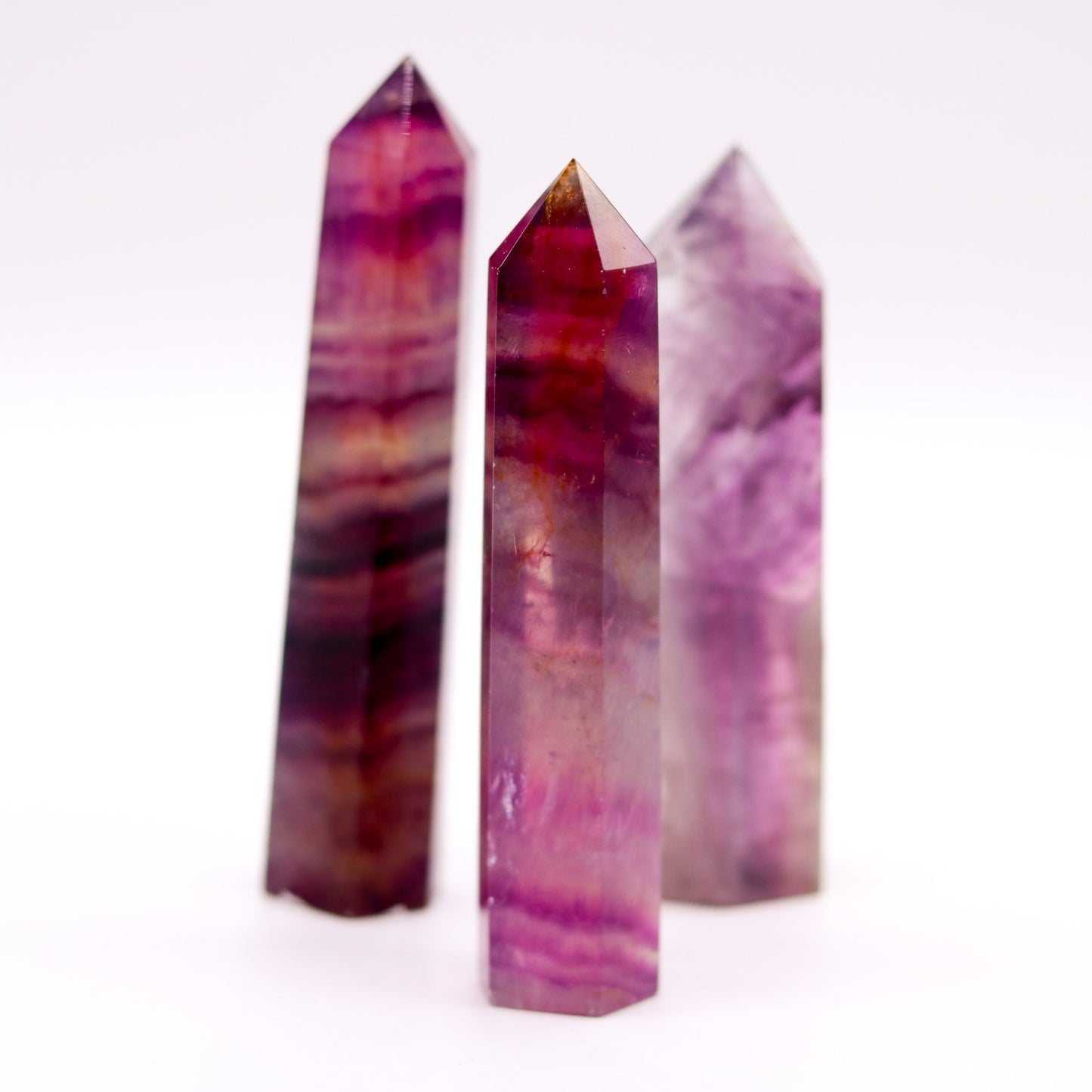 Raspberry Fluorite Point